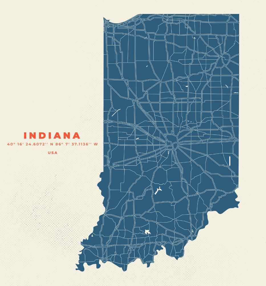 Indiana Map Coordinates