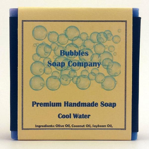 Cool Water Handmade Soap Bar Label for Bubbles