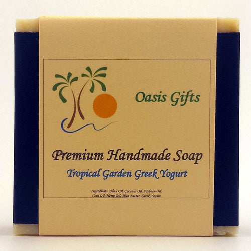 Tropical Garden Greek Yogurt Soap Bar Label for Oasis