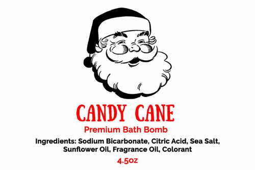 Custom Label for Candy Cane Bath Bomb