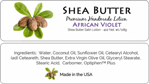 African Violet Wholesale Lotion Labels
