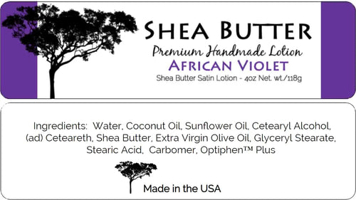 African Violet Wholesale Lotion Labels
