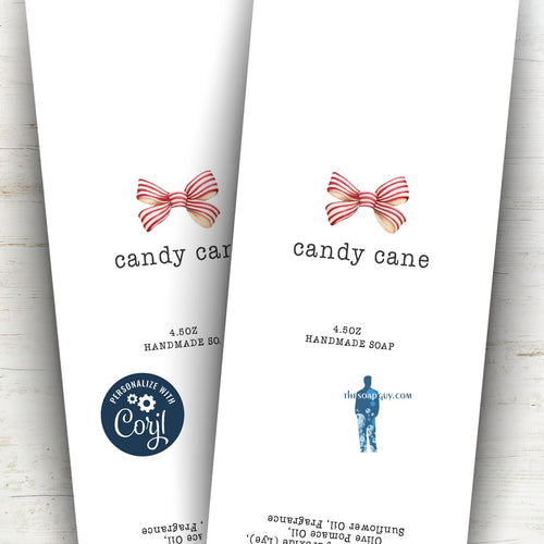 Custom Labels for Candy Cane Soap